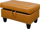 Ottoman Rectangular Storage Ottoman Bench, Faux Leather Footrest, Coffee Table, Stool Footstool with Hinged Lid for Living Room, Bedroom, Entryway, Ginger, 28.5"x19"x17.5" by CozyNest Decor