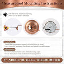 6-Inch Outdoor Thermometer for Patio. Accurate Window Thermometer for Outside Temperature, Greenhouse, Garage.Solid Brass Swivel with Humidity (6inch Thermo&Hygrometer) by GreenHaven Gardens