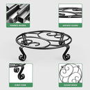 Yimobra Metal Plant Stand for Flower Pot 4 Pack Heavy Duty Potted Holder Indoor Outdoor Rustproof Iron Garden Container Round Supports Rack for Planter (4PC Black 10.24 x 2.36 IN) by GreenHaven Gardens