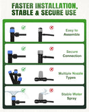 Breeze Touch 230ft Quick-Connect Drip Irrigation System, Automatic Garden Watering System with 1/2" & 1/4" Fast-Lock Tubing - Adjustable Nozzles & Sprinklers for Garden,Greenhouse, Lawn,Potted Plants by GreenHaven Gardens