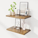 24" Floating Shelves for Wall, 12" Deep Slim Rustic Brown Floating Shelves, Wall-Mounted Shelves for Bedroom, Living Room, Kitchen, Bathroom - Set of 2 by CozyNest Decor