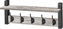 Sorbus Coat Hooks Wall Mount with Shelf – 24 Inch Coat Rack Wall Mount with 5 Heavy Duty Hooks – Floating Wall Shelf with Hooks for Entryway, Bathroom, Bedroom, Kitchen, or Mudroom (Gray) by CozyNest Decor