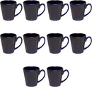 DISCOUNT PROMOS Glossy Ceramic Latte Coffee Mug 12 oz. Set of 10, Bulk Pack - Perfect for Tea, Espresso, Cappuccino, Hot Cocoa - Blue by CozyNest Decor
