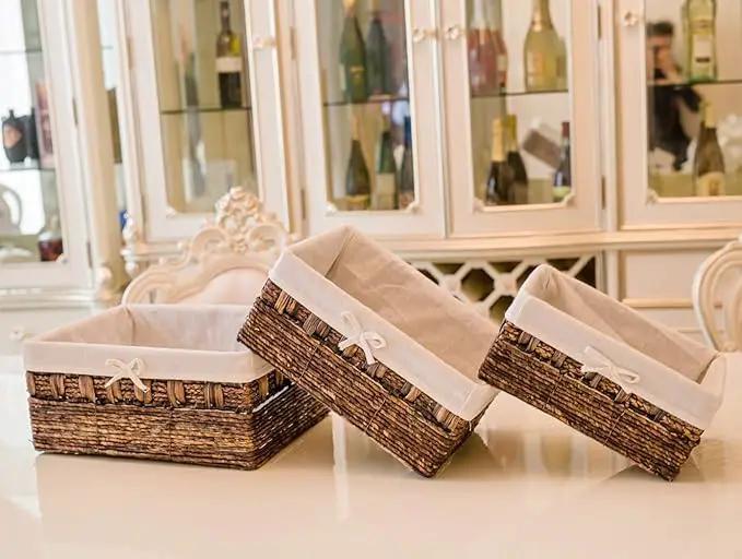 Handmade Woven Maize and Hyacinth Storage Basket,Kingwillow, (Set of 3), photo 4 of 4