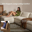 mopio Oversized Modular Sectional Sofa with Fully Removable Covers and Storage, Convertible U, L-Shaped and Sleeper Sectional, Modern Couches with Ottoman Chaise (Hazelnut Velvet, 5 Seats, U) by CozyNest Decor