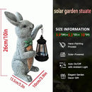 Garden Statues Rabbit Solar Lantern Outdoor Handmade Resin Statue Bunny with Cute Carrot for Patio, Yard,Mother's Day Gift Ideas (rabbit1) by CozyNest Decor