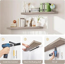 HOOBRO Floating Shelves for Wall, Wall Mounted Shelf Set of 2, 47.2" Hanging Shelf with Invisible Brackets, for Wall in Bathroom, Bedroom, Toilet, Kitchen, Living Room, Office, Greige BG120BJP201 by CozyNest Decor