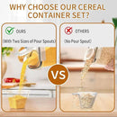 Cereal Containers Storage Set (4L / 135.2oz), 6PCS Airtight Food Storage Containers with Lids, Cereal Dispensers for kitchen Pantry Organizers and Storage with Pour Spout, 20 Labels, Marker by CozyNest Decor