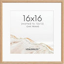 16x16 Picture Frame Natural Solid Oak Photo Frames with 12x12 Removable Mat Wall Hanging Large Handcrafted Frame with HD Plexiglass Wall and Tabletop Display Large Poster Frame by CozyNest Decor