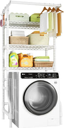 Ulif U11 Medium Over Washer and Dryer Shelves, 3 Tiers Laundry Room Storage and Organizer Standing Shelf, Metal Freestanding Clothes Drying Rack, 31.1”W x 19.7”D x 77.6”H, White by CozyNest Decor