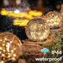 TOMEX 4 Pack Solar Garden Lights, Cracked Glass Ball Waterproof Warm White LED for Outdoor Decor Decorations Pathway Patio Yard Lawn, 4 Pack (3.9") by GreenHaven Gardens