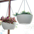 12 Inch 2 Pack Large Hanging Planters for Indoor Outdoor Plants, Plastic Hanging Basket Pots for House Plants Flowers, White by GreenHaven Gardens
