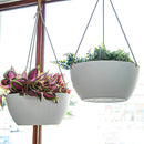 12 Inch 2 Pack Large Hanging Planters for Indoor Outdoor Plants, Plastic Hanging Basket Pots for House Plants Flowers, White by CozyNest Decor
