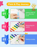 TECJOE Paint with Water Coloring Books for Toddlers, Marine Animal Series Watercolor Set with 3 Brushes, Mess Free Painting Activity for Kids Ages 4 5 6 7 8, Christmas Gifts Arts & Crafts Toy by TinyTreasures Baby Boutique