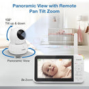 VTech VM924 Remote Pan-Tilt-Zoom Video Baby Monitor, 5" LCD Screen, Up to 17 Hrs Video Streaming, Night Vision, Up to 1000ft Range, Soothing Sounds, 2-Way Talk, Temperature Sensor,Secured Transmission by TinyTreasures Baby Boutique