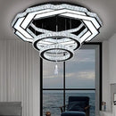 Flashing God Dia 32" Modern Crystal Chandelier Crystal Black Ceiling Light Fixtures LED Flush Mount Ceiling Light for Living Room Bedrooms Dining Room Dimmable 2700k- 6000k by CozyNest Decor
