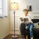 Modern Floor Lamp Adjustable Height Standing Lamp Tall Lamp with 3 Color Temperatures Floor Lamps for Living Room Bedroom Office Beige Shade Bulb Included-Brown by CozyNest Decor