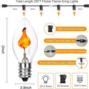 C7 Christmas Flicker Flame String Lights, 25Ft C7 Outdoor Christmas Decorations String Lights with C7 Clear Flicker Flame Bulbs, Hanging Patio Lights for Christmas Halloween Party Garden Porch-Black by GreenHaven Gardens
