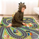 Kids Rug Play mat Playroom Rugs Car Rugs for Kids Toy Cars Race Track for Classroom Rug (Race-Brown, 5.2x7.9ft) by CozyNest Decor