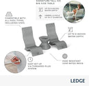 Ledge Lounger Signature Chair Set - Two Chairs - Ice Bin Side Table - in-Pool - On-Deck - Water Depths 0-9” - All Types - Resin Water Chairs - Pool, Sundeck, Outdoor Patio (Granite Grey) by GreenHaven Gardens
