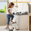 Potty Training Seat,Non Slip Foldable Toilet Training Seat with Soft Cushion, Comfortable HandlesUpgrade Toddler Toilet Seat for Kids Boys Girls,Potty Training Toilet Seat with Step Stool Ladder, by TinyTreasures Baby Boutique
