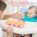 3 Pcs Baby Food Storage Container 12 Cup Silicone Baby Food Freezer Tray with Lid Stackable Reusable Silicone Baby Food Freezer Storage Tray for Food Vegetable Fruit Puree and Breast Milk (Pink) by TinyTreasures Baby Boutique