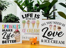 3 Pcs Summer Ice Cream Wood Box Signs Decor Farmhouse Summer Ice Cream Tiered Tray Decor Table Desk Shelf Kitchen Decoration Rustic by CozyNest Decor