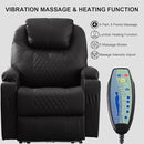 Power Recliner Chair with Heat and Massage, PU Leather Home Theater Seating with LED Lights/Cup Holders/Side Pocket/USB Port, Reclining Sofa Chair for Living Room (3, Black) by CozyNest Decor