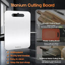 Saliva Titanium Cutting Boards for Kitchen, Cutting Board Double Sided Food Grade, Dishwasher Safe, No Blunt Knife, Chopping Boards with Handle for Meat, Fruit & Vegetable (16x12in) by CozyNest Decor