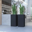 Galvanized Steel Metallic Heavy Planter for Outdoor Plants Metal Planters Box 14"x14"x30" Spliced Flower Planter with Partitions for Outside,Indoor,Garden (Black, 14 * 14 * 30) by CozyNest Decor