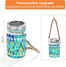 Cooo 4 Pack Mosaic Solar Lanterns Outdoor Waterproof Jar Lights Solar Powered, Hand Paste 141 Crystal Mosaics Table Hanging Garden Backyard Decor Lamps （Just a Little More, Get Double The Deligh by GreenHaven Gardens