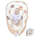Baby Lounger - Baby Lounger for Newborn 0-24 Months, Breathable, Soft Cotton Baby Nest, Portable Infant Lounger for Home & Travel, Newborn Essentials Gift (Ivory Bear) by TinyTreasures Baby Boutique