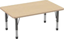 FDP Rectangle Activity School and Classroom Kids Table (30 x 48 inch), Chunky Toddler Legs, Adjustable Height 15-24 inches - Maple Top and Maple Edge by CozyNest Decor