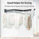 Foldable Clothes Drying Rack, 2 Fold Laundry Drying Rack Wall Mount, [No Drilling] Folding & Durable Space Saver for Laundry, Balcony, Bathroom, Patio, Dormitory, Apartment-White by CozyNest Decor