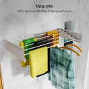 Wall Mounted Drying Rack for Laundry 31.5'', Folding Drying Rack Clothing Wall Mount with 5 Rods, Space Saving for Indoor Outdoor Bathroom Balcony (White 31.5") by CozyNest Decor