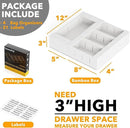 SpaceAid Bag Storage Organizer for Kitchen Drawer, Bamboo Organizer, Compatible with Gallon, Quart, Sandwich and Snack Variety Size Bag (4 Pack), White by CozyNest Decor