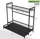 Garden Tool Rack Organizer for Garage Yard Tool Storage, Garden Tools Storage for Organization Black Metal Gardens Tools Holder for Yard Shed Garage by GreenHaven Gardens