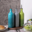 Sweejar Large Ceramic Olive Oil Dispenser Bottle, Opaque Oil Cruet Protects Oil to Reduce Oxidation, Storage Oil, Vinegar, Soy Sauce & Other Liquids, Pack of 1, 24 Fl Oz (Gradient Green) by CozyNest Decor