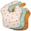 Tiny Twinkle Mess Proof Baby Bibs for Eating - Waterproof, Wipeable Bibs - Toddler Bibs - Travel Friendly - PFAS, PVC, BPA, Phthalate Free - Baby Food Bibs(3 Pack,Cowboy) by TinyTreasures Baby Boutique
