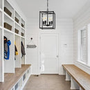 Lantern Pendant Light, 4-Light Black Chandelier,Modernized Ceiling Hanging Light Fixture for Bedroom Kitchen Island Foyer Living Room Dining Room Hallway by CozyNest Decor