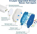 Disposable Toilet Brush: Toilet Bowl Brush and Holder Set with 24 Wand Refills, Upgraded Handle, 2X Cleaners, Toilet Cleaning System with Storage Caddy for Sink, Bathtub, Floor, Drain (2 Sets, Blue) by CozyNest Decor
