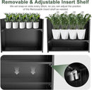 Tall Metal Cube Planter for Outdoor Plants 30" L x 12" W x 24" H, Heavy Duty Steel Large Planter Box with Removable Insert Shelf, Modern Décor for Tall Plants, Trees, Flowers (Black) by GreenHaven Gardens