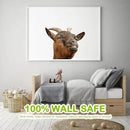 Smiling Goat Window Stickers Decor Funny Wall Stickers Peel and Stick Cute Goat Animals Wall Decals Removable Funny Goat Wall Window Decor for Farmhouse Kitchen Door Closet by CozyNest Decor