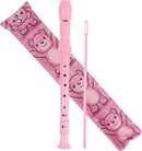 Recorder Instrument for Beginner Kids Adults,8-Hole Soprano Descant Recorder Music Flute with with Cleaning Rod & Leather Case For School Student Home Entertainment(2-Bear） by TinyTreasures Baby Boutique