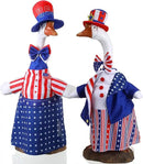 Frienda 2 Set Porch Goose Outfits Clothes 23 Inch Garden Raincoat Flag Bee Fishing Style Goose Costume for Lawn Patio Valentine's Day Decor by GreenHaven Gardens