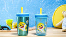 Zak Designs Baby Shark Kelso Tumbler Set, Leak-Proof Screw-On Lid with Straw, Bundle for Kids Includes Plastic and Stainless Steel Cups with Bonus Sipper (3pc Set, Non-BPA)15 fl oz. by TinyTreasures Baby Boutique