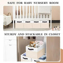 Criusia 4 Pack Baby Clothes Organizer Bins, Fabric Collapsible Storage Baskets with Handles, Odorless Storage Bins for Toy Clothes Nursery Kids Room Playroom Classroom (14L*10W*9.5H) by CozyNest Decor