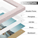 Vittanly 5x7 Picture Frames Set of 9, Shatter Resistant Plexiglass, Display 4x6 Pictures with Mat or 5x7 without Mat, Photo Frames for Wall or Tabletop, Engineered Wood, Rustic Pink by CozyNest Decor