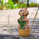 Solar Groundhog Garden Statue with LED Lights - Resin Cactus Planter Ornament for Outdoor Decor, Lawn, Patio, Yard, and Balcony, Unique Garden Gift for Women, Mom, and Grandma by GreenHaven Gardens