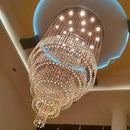 Flashing God 40''X90 Large Crystal Chandelier for High Ceiling Modern Crystal Raindrop Chandeliers Lighting Round Ceiling Light Entryway Staircase Foyer Villa LED Dimmable 2700-6000K by CozyNest Decor